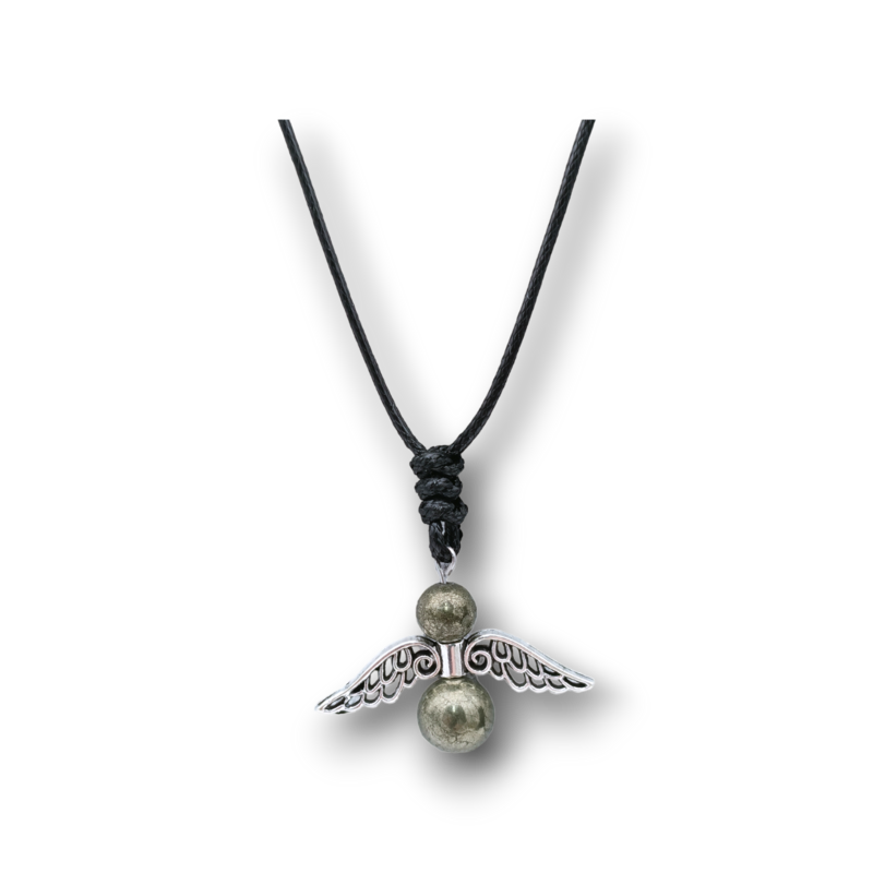 Collier Ange et perles de Pyrite