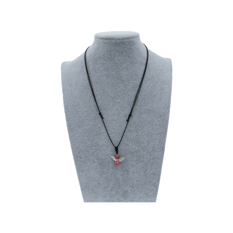 Collier Ange et perles de Rhodonite