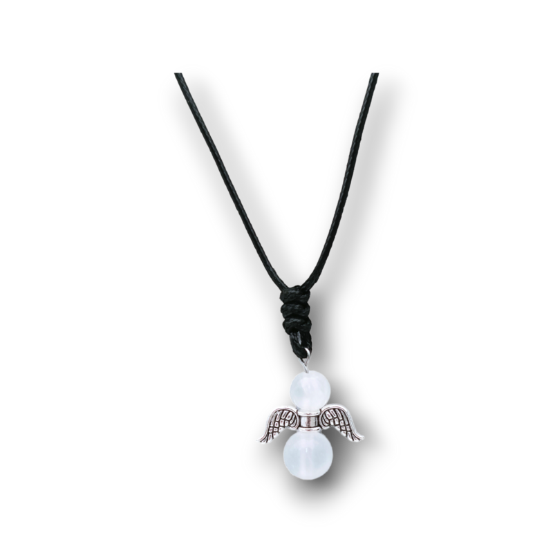 Collier Ange et perles de Sélénite