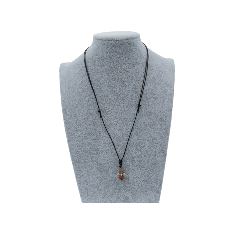 Collier Ange et perles de Rudraksha