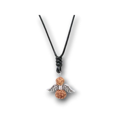 Collier Ange et perles de Rudraksha