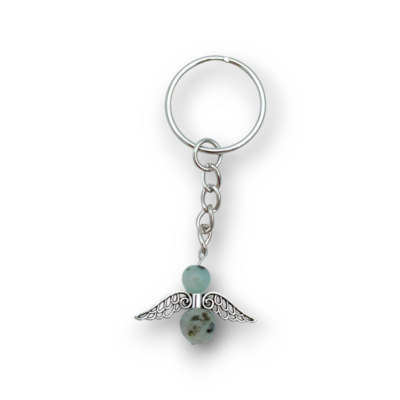 Porte-clés ange - Jaspe Kiwi