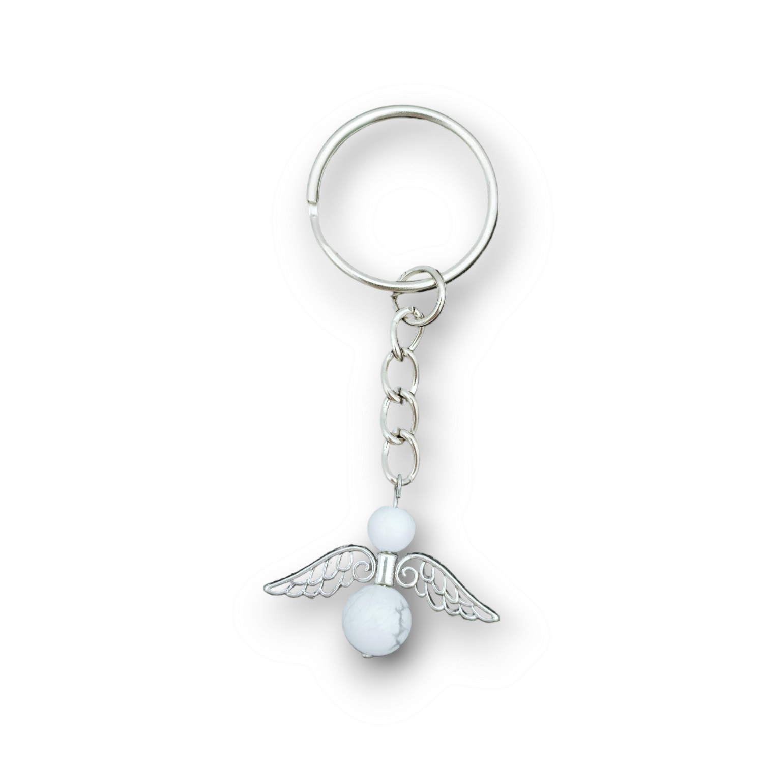 Porte-clés ange et Howlite