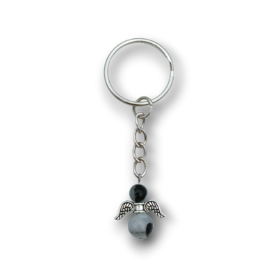 Porte-clés ange - Quartz Tourmaline