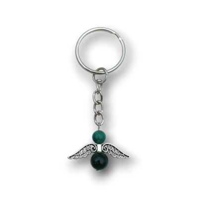 Porte-clés ange - Agate mousse