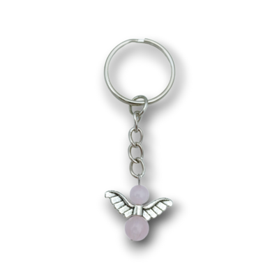 Porte-clés ange - Quartz rose