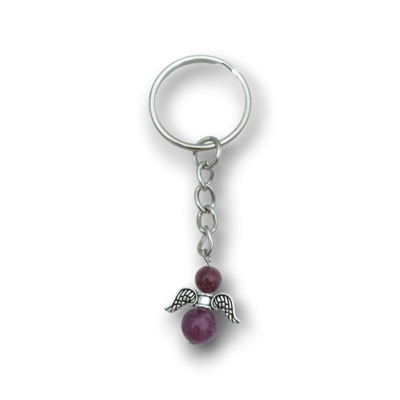 Porte-clés ange - Lépidolite