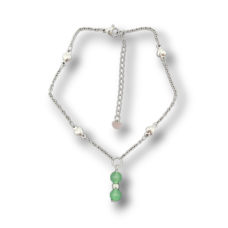 Bracelet de cheville - Perles d&#39;Aventurine verte