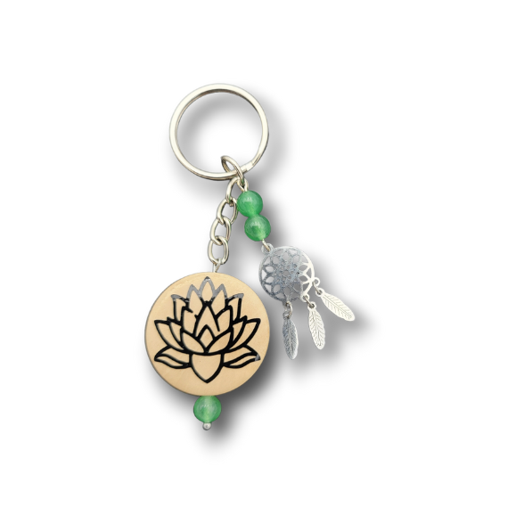 Porte-clés Lotus et attrape-rêves personnalisable
