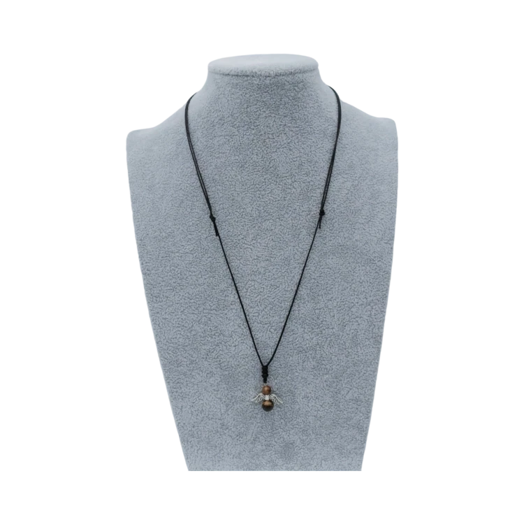 Collier Ange et perles d'Oeil-de-tigre