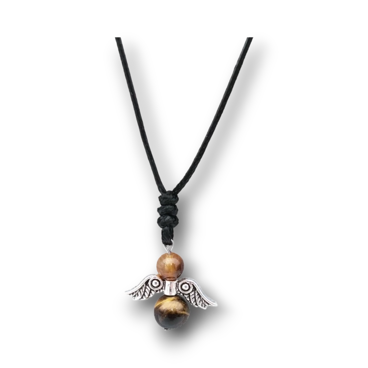 Collier Ange et perles d&#39;Oeil-de-tigre
