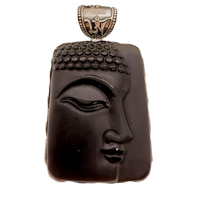 Pendentif Bouddha - Obsidienne noire