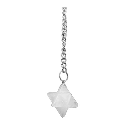 Pendule Merkabah - Cristal de roche et 7 Chakras