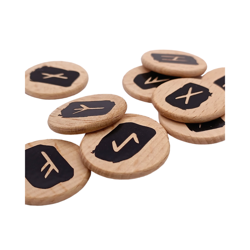 Set de runes Futhark en bois personnalisable - Vinyle