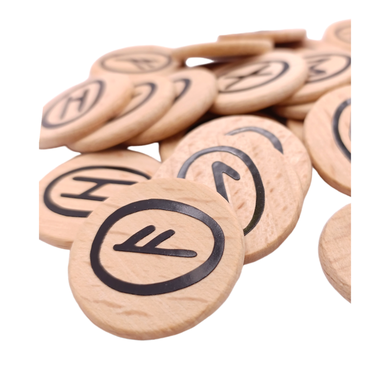Set de runes Futhark en bois personnalisable - Vinyle