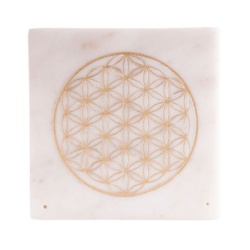 Porte-encens Fleur de vie dorée
