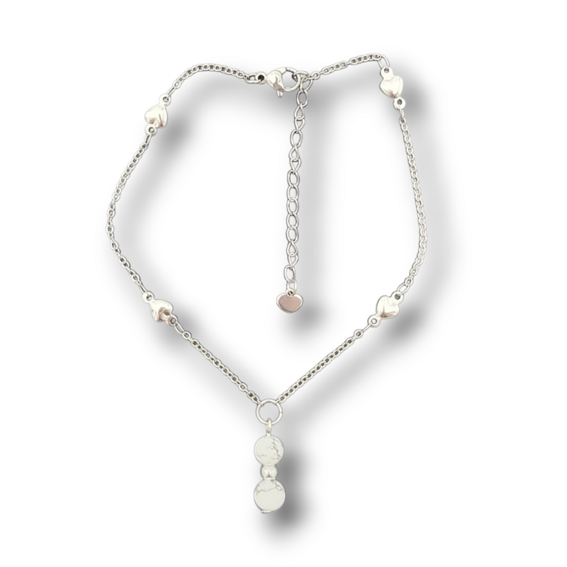 Bracelet de cheville - Perles de Howlite