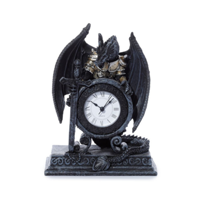 Horloge avec dragon en armure