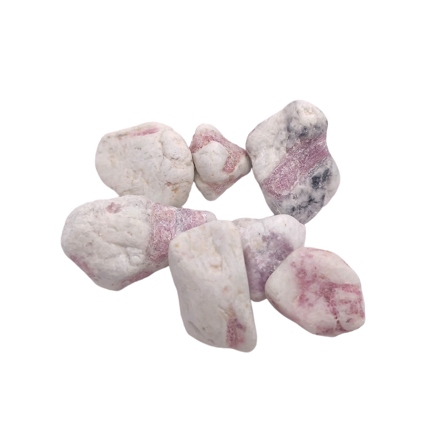 Tourmaline rose sur quartz brut