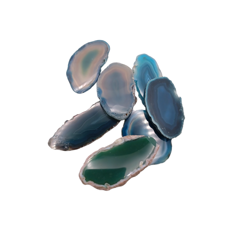 Tranche d&#39;Agate teintée vert-bleu - 10 gr