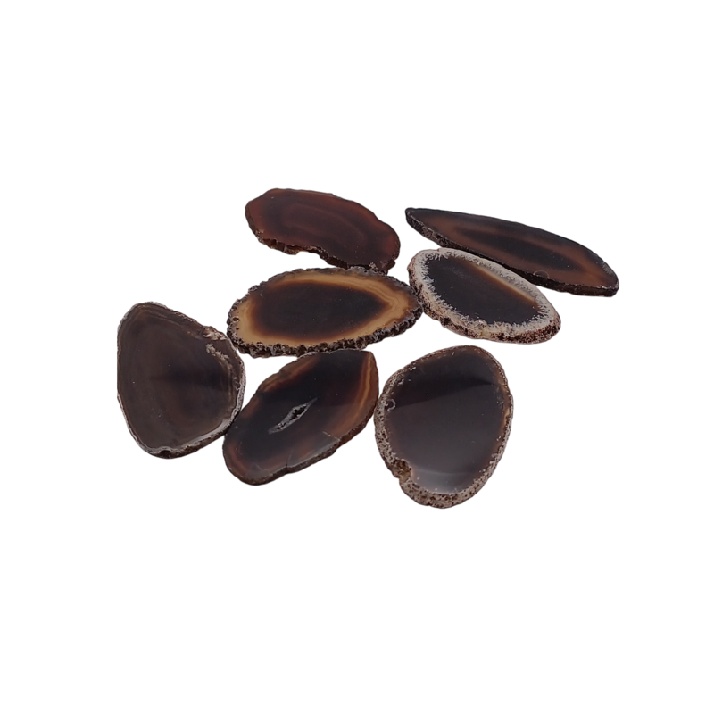 Tranche d&#39;Agate teintée brune - 10 gr
