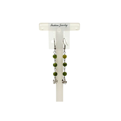 Boucle d&#39;oreille Jade canada et trèfle