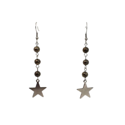 Boucle d&#39;oreilles Pyrite, 6 mm