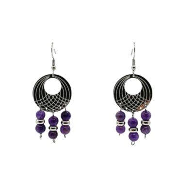 Boucle d&#39;oreille améthyste 6 mm