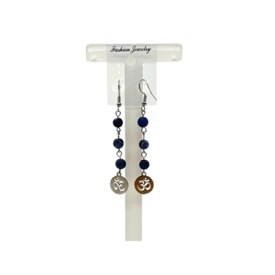 Boucle d&#39;oreille sodalite matte 6 mm