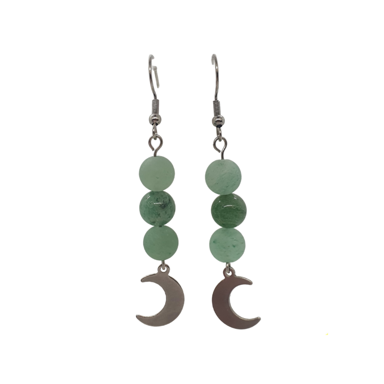 Boucles d&#39;Oreilles - Aventurine brillante et mat - 8 mm