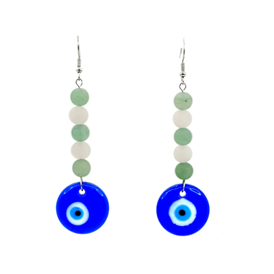 Boucles d&#39;Oreilles - Aventurine mat et Quartz Rose mat - 8 mm
