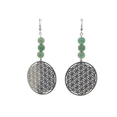 Boucles d&#39;Oreilles - Aventurine verte - 8 mm