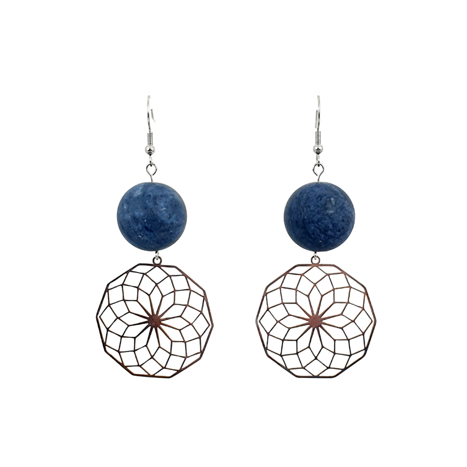 Boucles d&#39;Oreilles - Dumortiérite - 20 mm