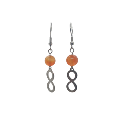 Boucles d&#39;Oreilles - Cornaline - 8 mm
