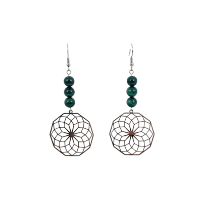 Boucles d&#39;Oreilles - Malachite - 8 mm