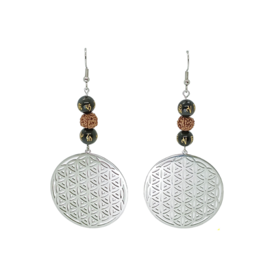 Boucles d&#39;Oreilles - Obsidienne noire Ôm - 8 mm