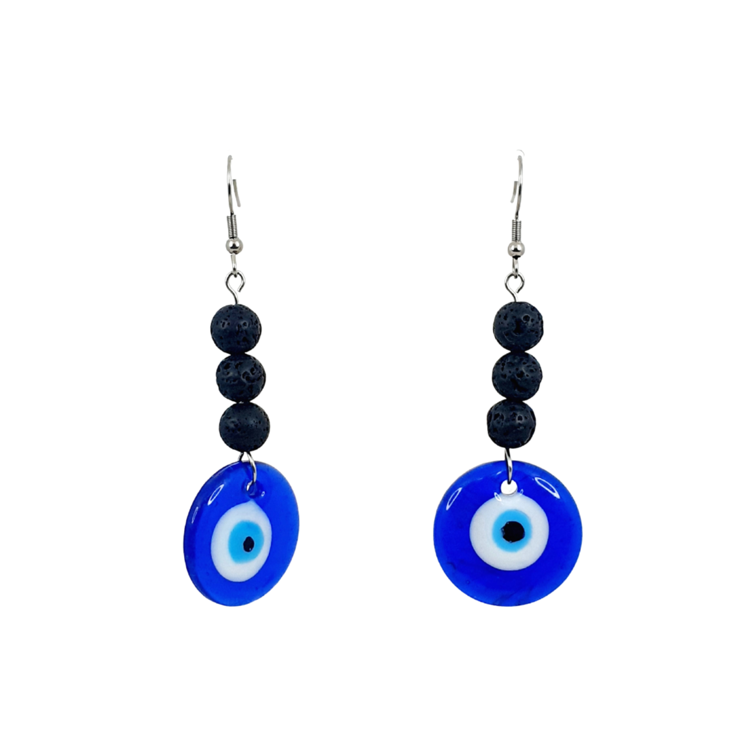 Boucles d&#39;Oreilles - Pierre de Lave - 8 mm