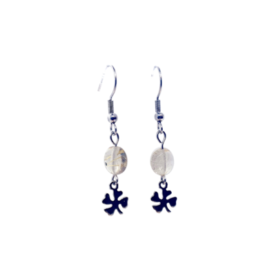Boucles d&#39;Oreilles - Quartz Rutile - disque 8 mm
