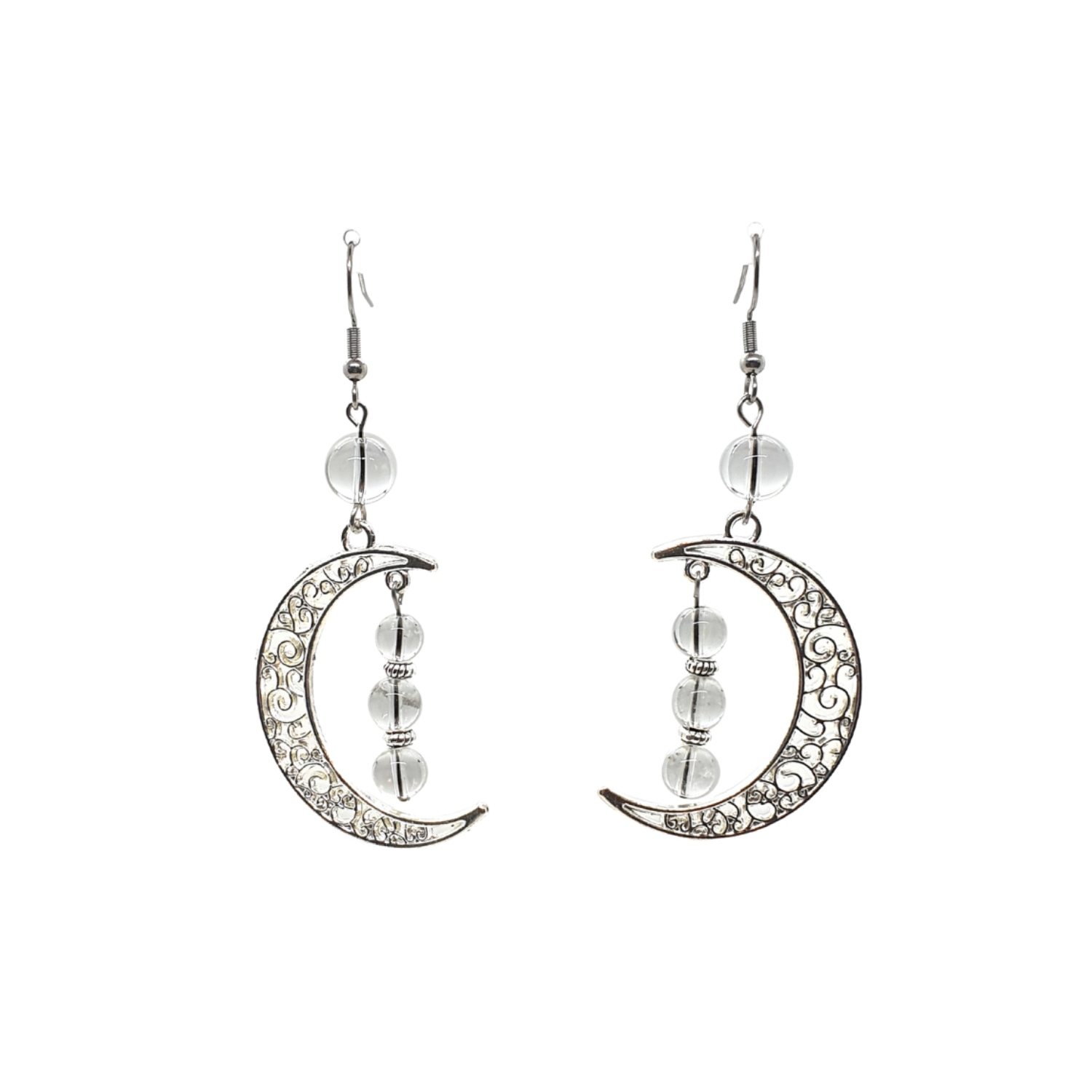 Boucles d&#39;Oreilles - cristal de roche  - 6 et 8 mm