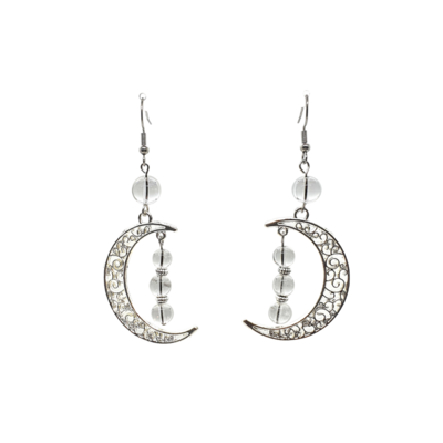 Boucles d&#39;Oreilles - cristal de roche  - 6 et 8 mm