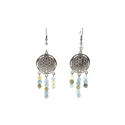 Boucles d&#39;Oreilles Aigue Marine, 6 mm