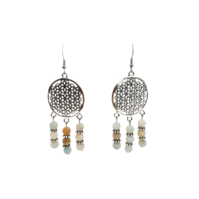 Boucles d&#39;Oreilles Amazonite, 6 mm mat