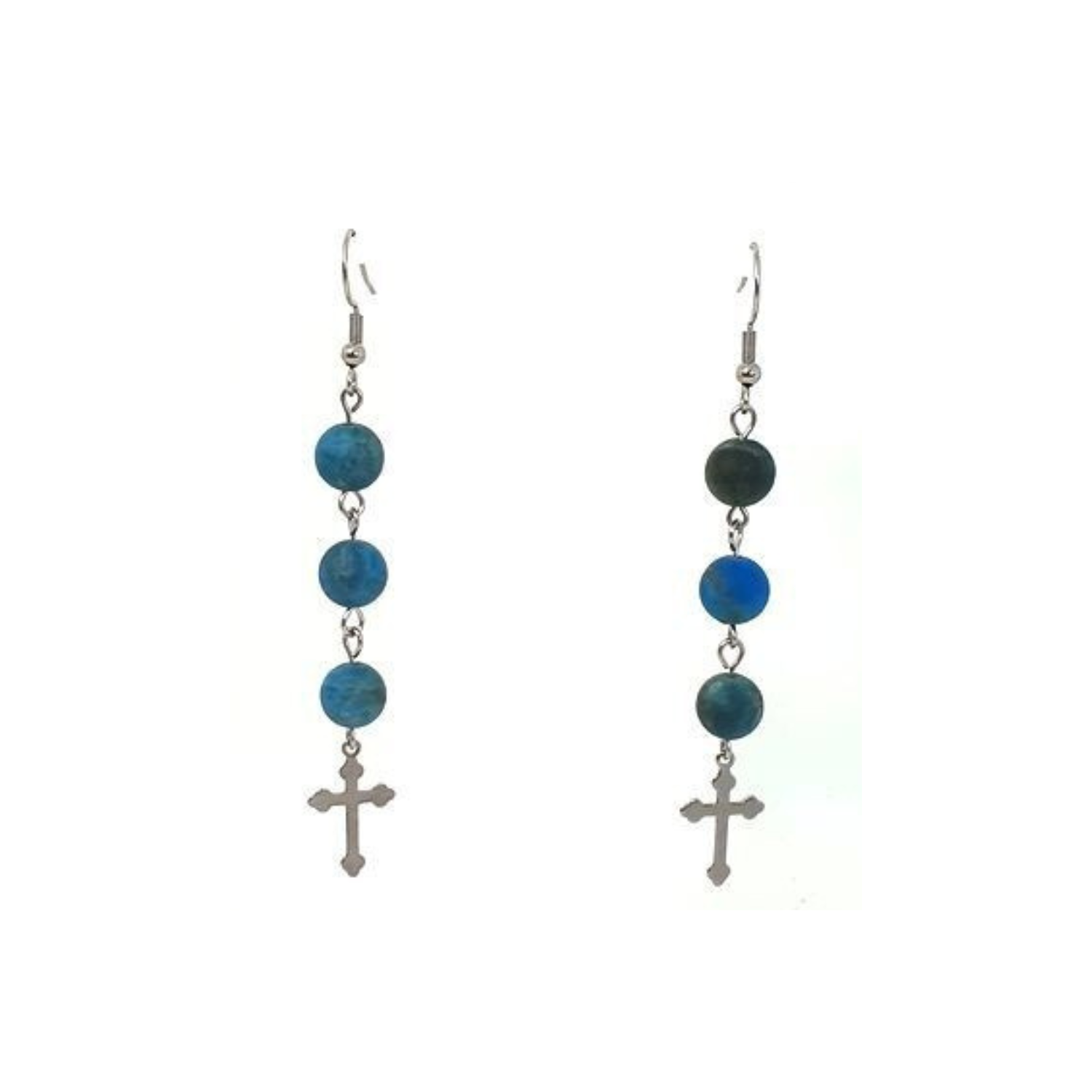 Boucles d&#39;Oreilles Apatite mat, 8 mm