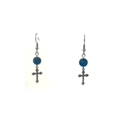 Boucles d&#39;Oreilles Apatite mat, 8 mm