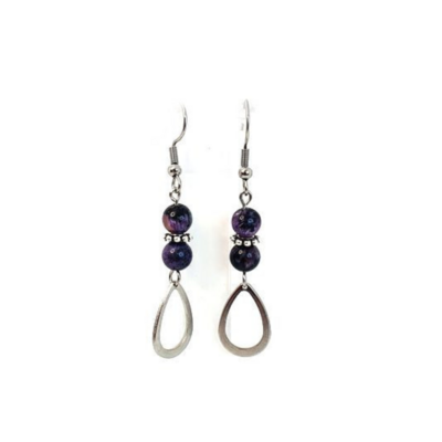 Boucles d&#39;Oreilles Charoïte - 6 mm