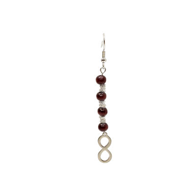 Boucles d'oreille - Mala en bois rouge et Lemniscate