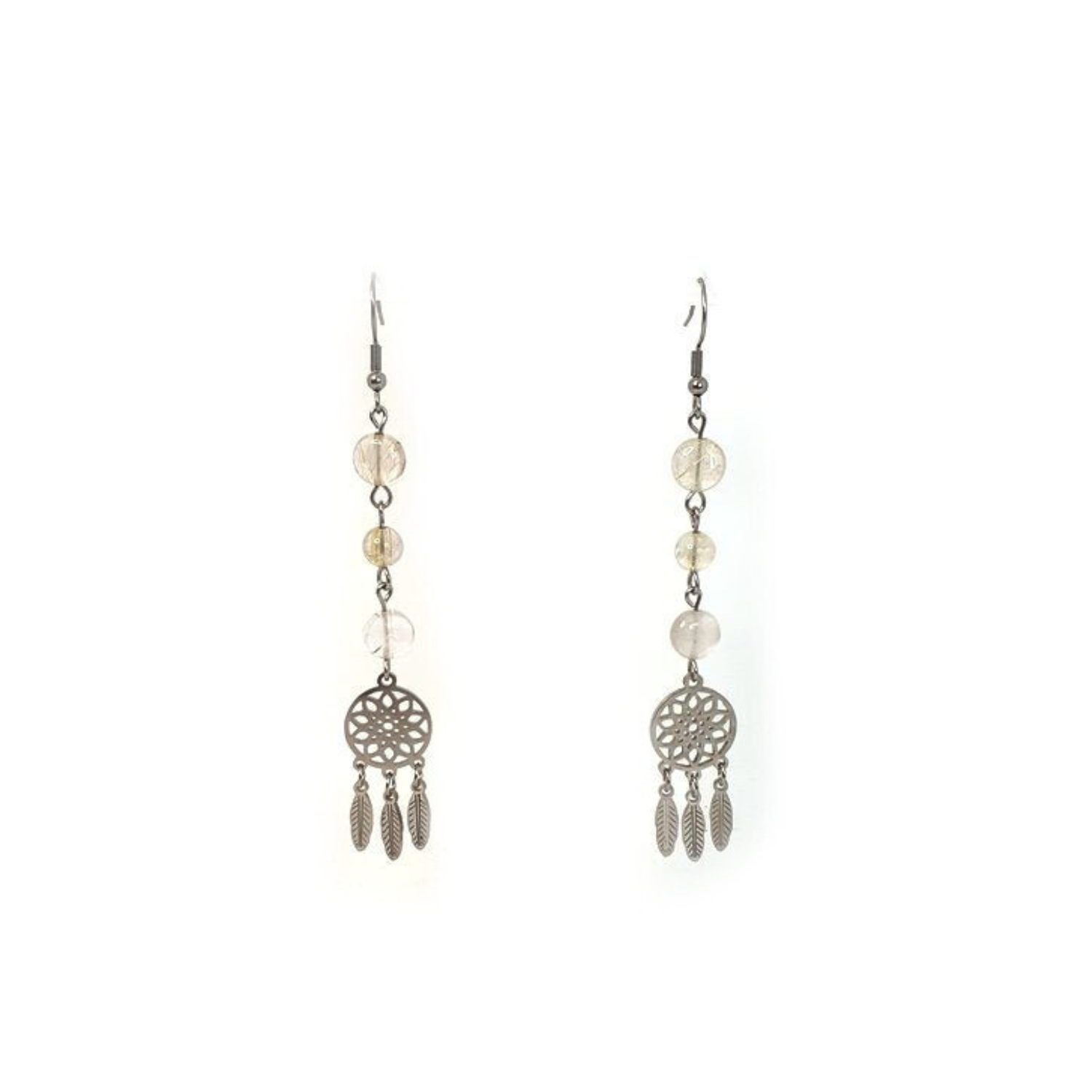 Boucles d&#39;Oreilles Quartz Rutile, 6 et 8 mm