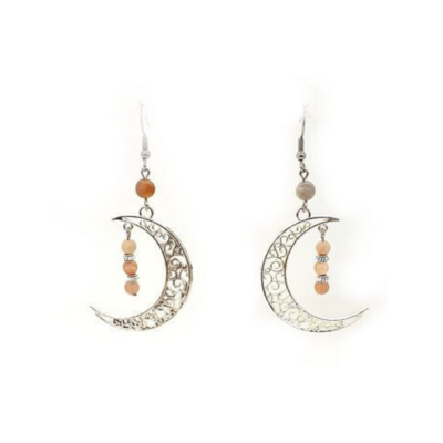 Boucles d&#39;Oreilles Pierre de Lune, 4,5 mm et 6 mm mat