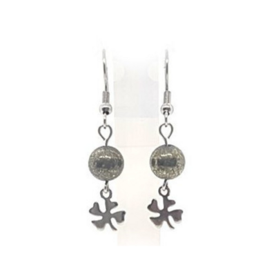 Boucles d'Oreilles Pyrite, 8 mm