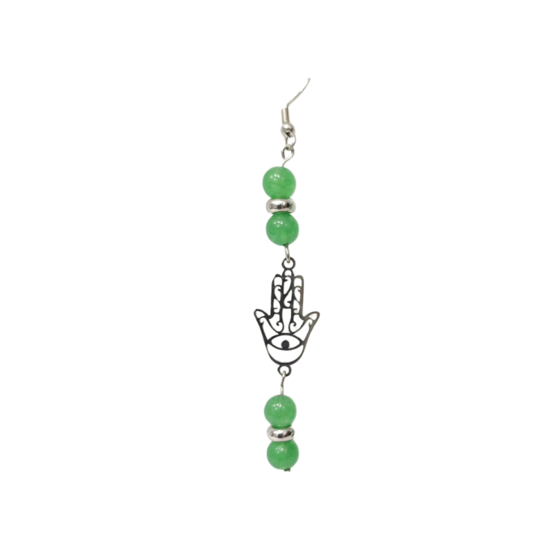 Boucles d'oreille - Aventurine et main de Fatima